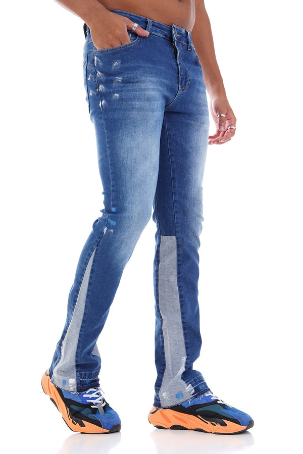 Traveler 'Granada' Flared Jeans Met Witte & Blauwe Vlekken Voor Heren