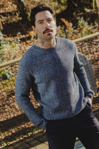 THE DALARO RIBBED KNITTED CREWNECK SWEATER