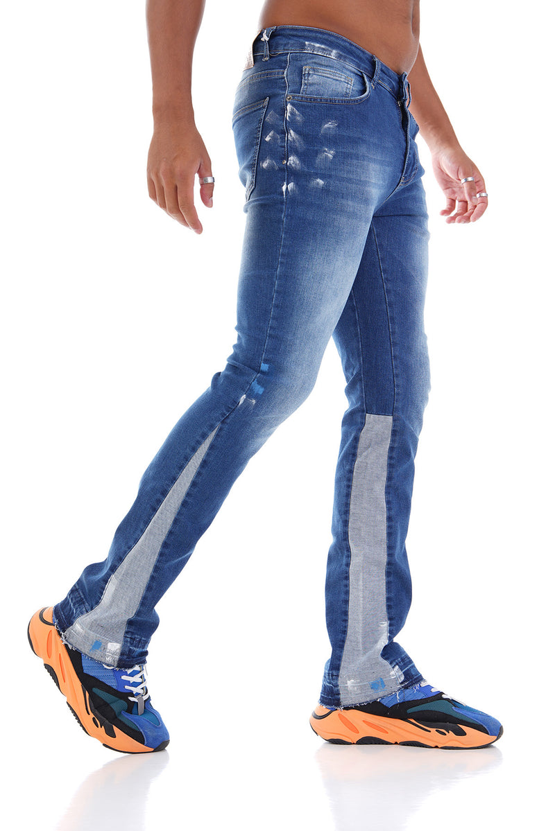 Traveler Flared Jeans Met Witte & Blauwe Vlekken Voor Heren - Granada