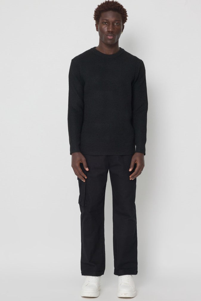 THE DALARO RIBBED KNITTED CREWNECK SWEATER