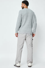THE DALARO RIBBED KNITTED CREWNECK SWEATER