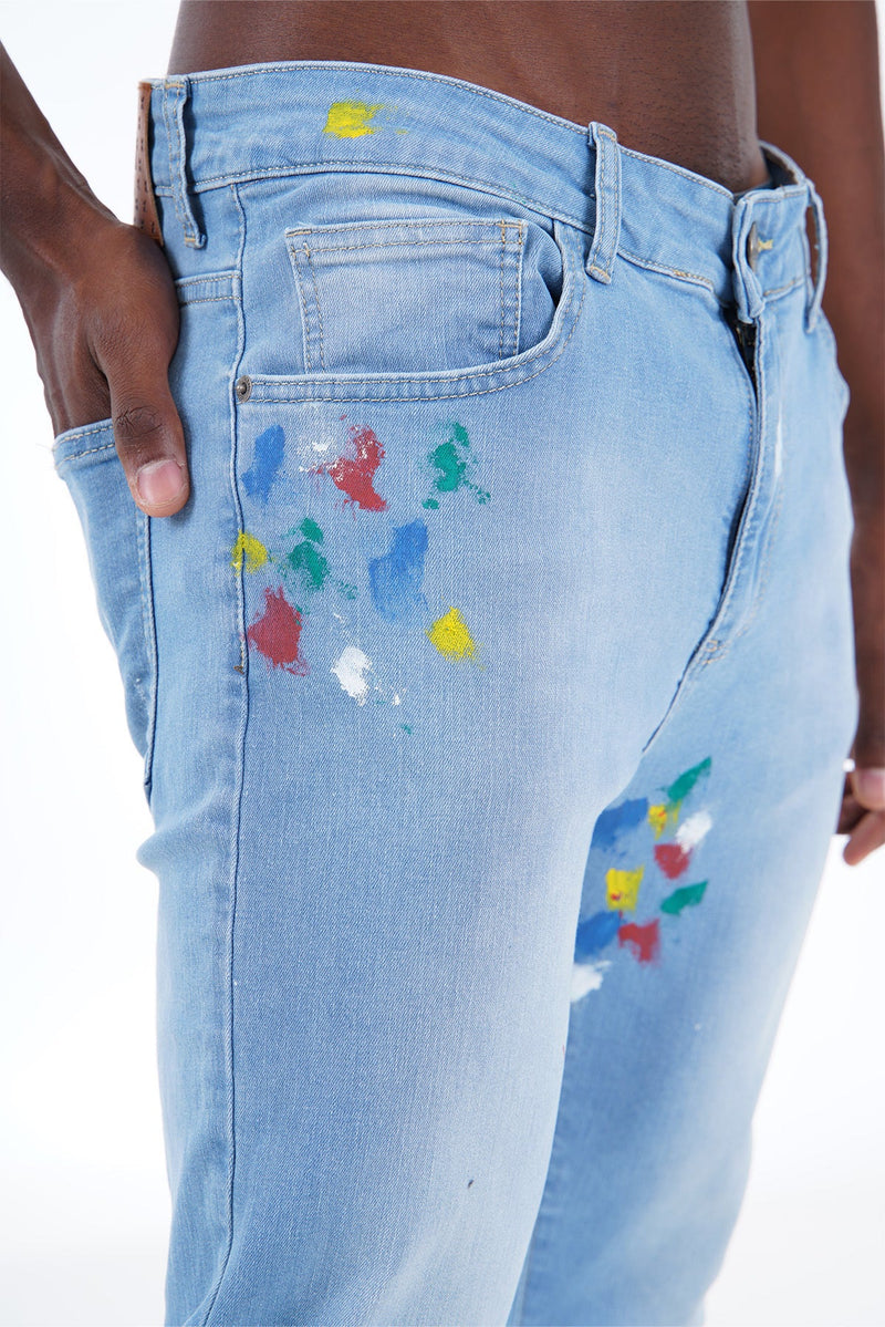 Traveler Flared Jeans Met Veelkleurige Spetters Voor Heren - Vancouver