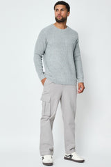 THE DALARO RIBBED KNITTED CREWNECK SWEATER
