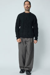 THE SACILE CABLE KNITTED CREWNECK SWEATER
