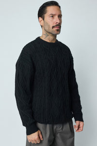 THE SACILE CABLE KNITTED CREWNECK SWEATER