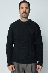THE SACILE CABLE KNITTED CREWNECK SWEATER