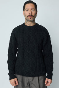 THE SACILE CABLE KNITTED CREWNECK SWEATER