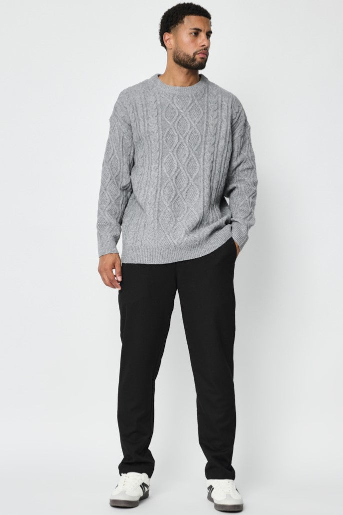 THE SACILE CABLE KNITTED CREWNECK SWEATER