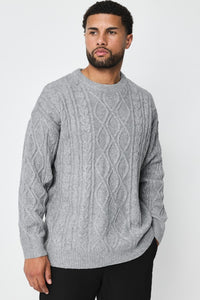 THE SACILE CABLE KNITTED CREWNECK SWEATER