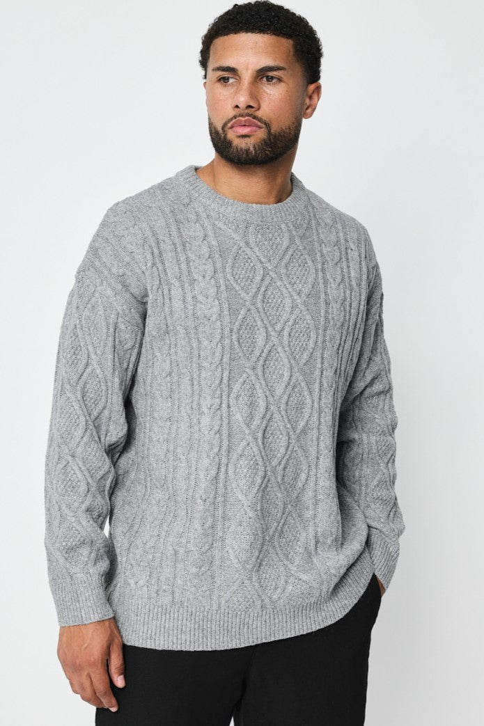 THE SACILE CABLE KNITTED CREWNECK SWEATER