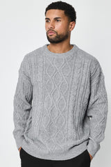 THE SACILE CABLE KNITTED CREWNECK SWEATER