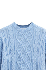 THE SACILE CABLE KNITTED CREWNECK SWEATER