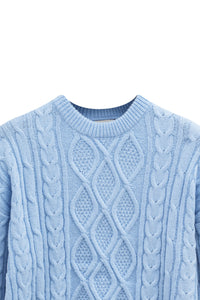 THE SACILE CABLE KNITTED CREWNECK SWEATER