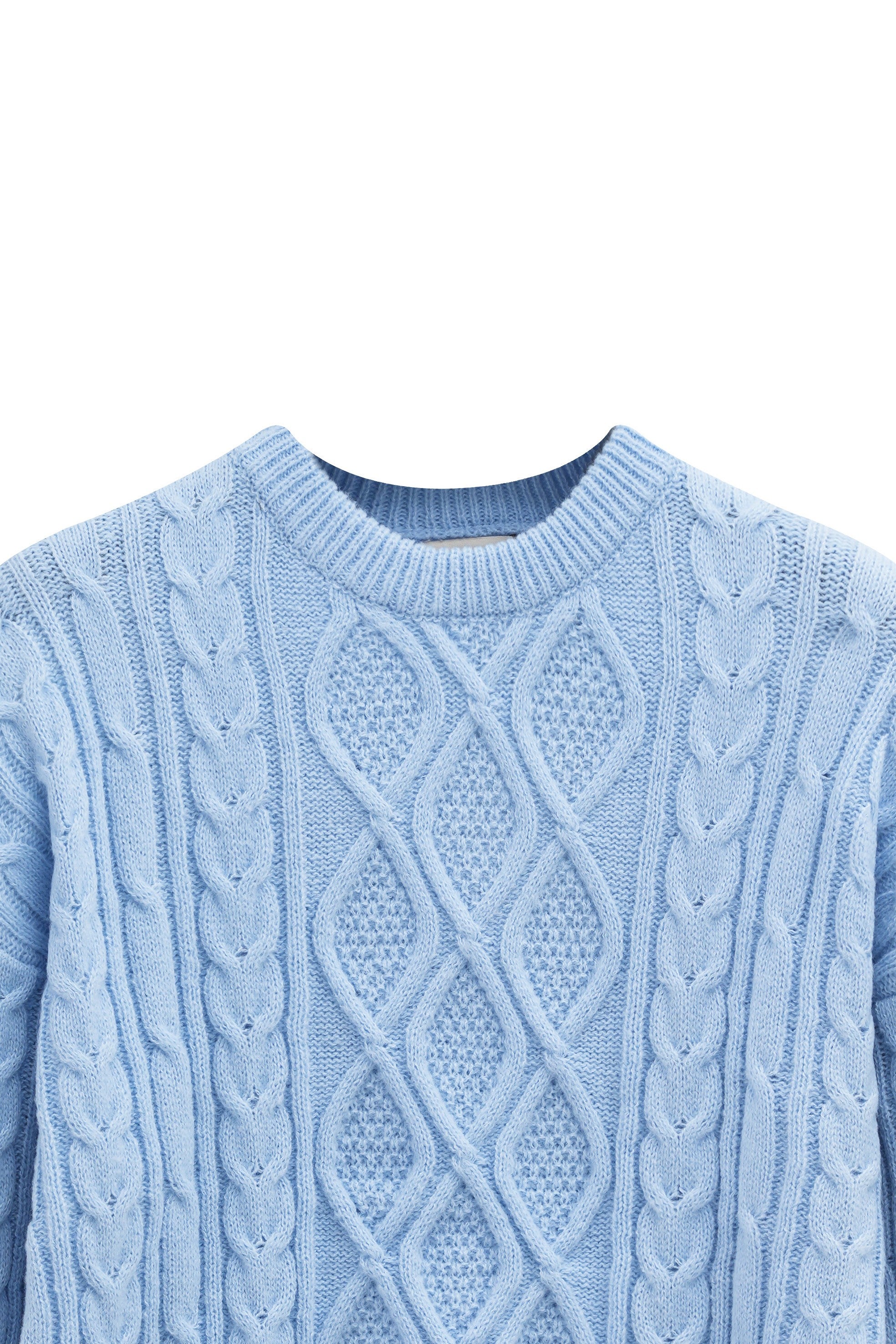 THE SACILE CABLE KNITTED CREWNECK SWEATER
