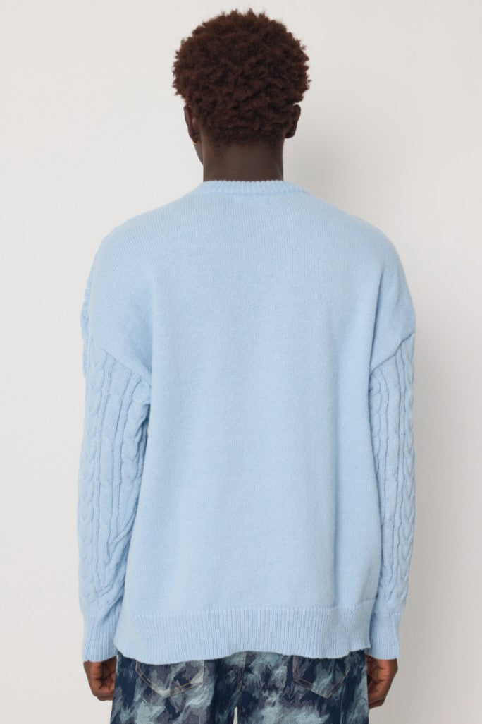 THE SACILE CABLE KNITTED CREWNECK SWEATER