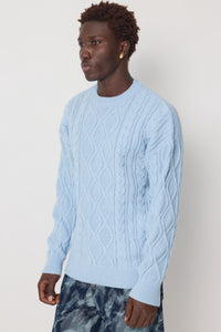 THE SACILE CABLE KNITTED CREWNECK SWEATER