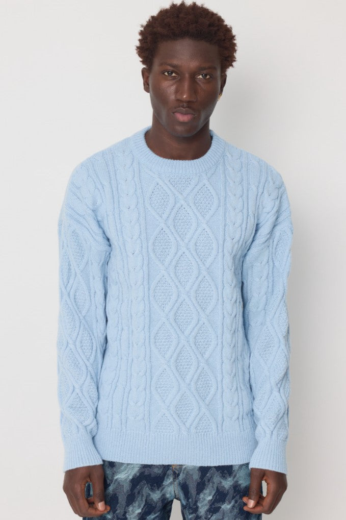 THE SACILE CABLE KNITTED CREWNECK SWEATER