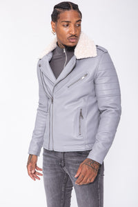 THE SAPPORO FUR COLLAR LEATHER JACKET