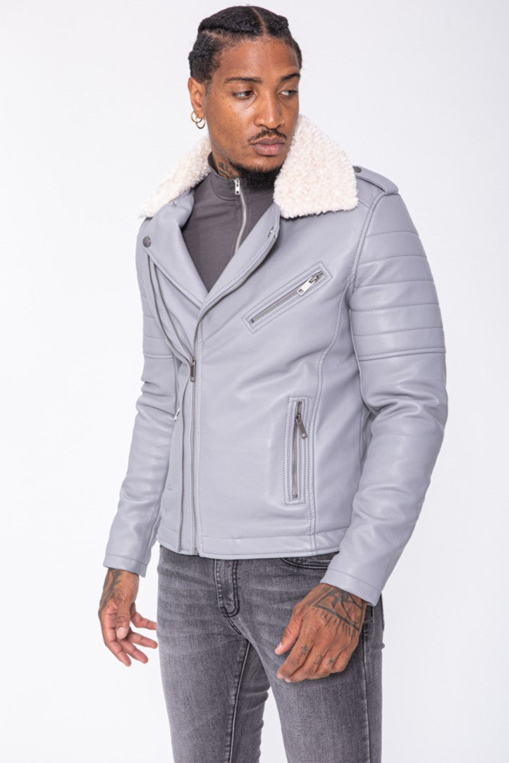 THE SAPPORO FUR COLLAR LEATHER JACKET