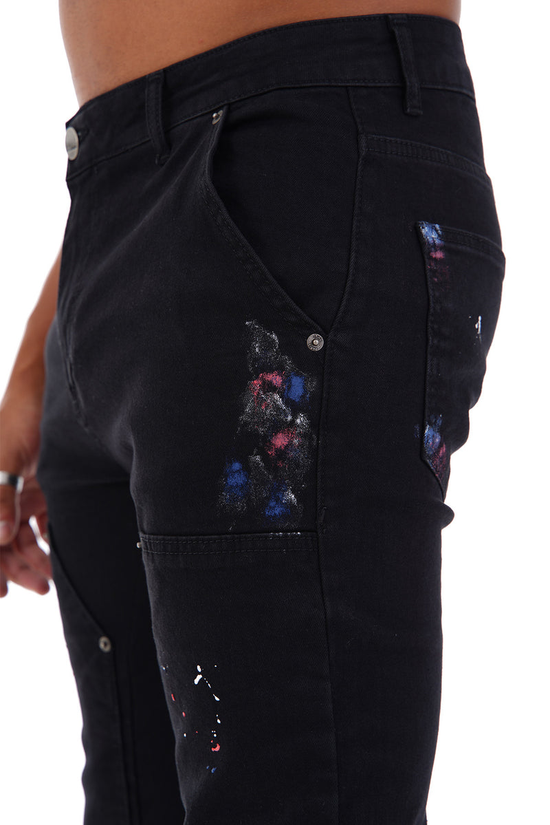 Traveler Flared Jeans Met Veelkleurige Spetters Voor Heren - Venturas