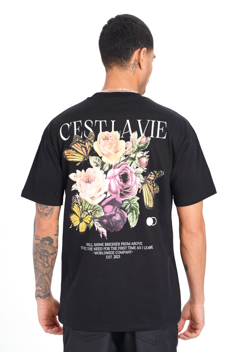 Loose fit t shirt 'C’est La Vie' oversized shirt