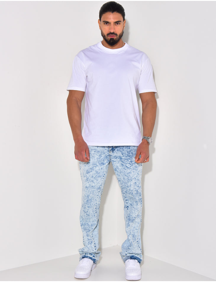 Traveler Flared Jeans Met Witte Wassing Voor Heren - Vermilion