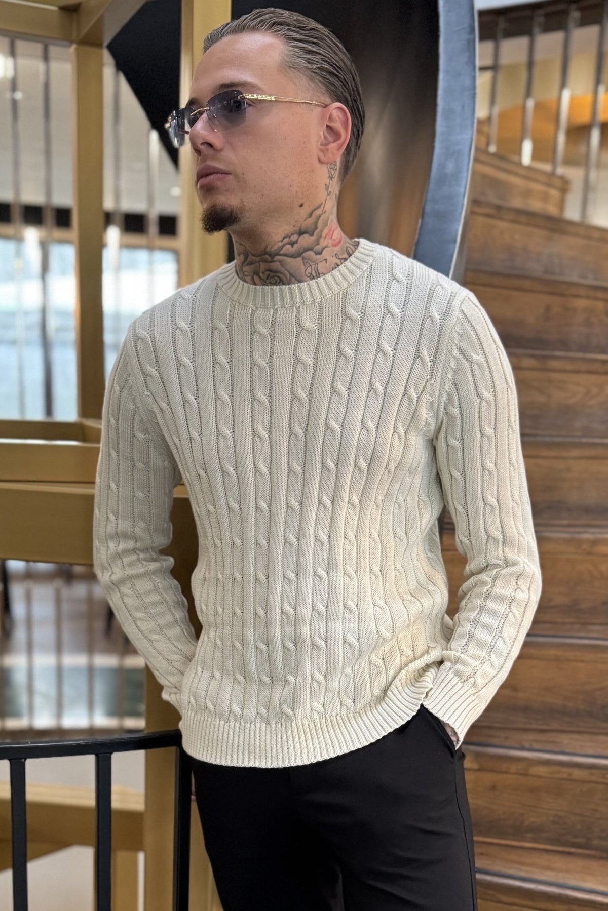 THE CABLE CREWNECK SWEATER - Vibes Fashion