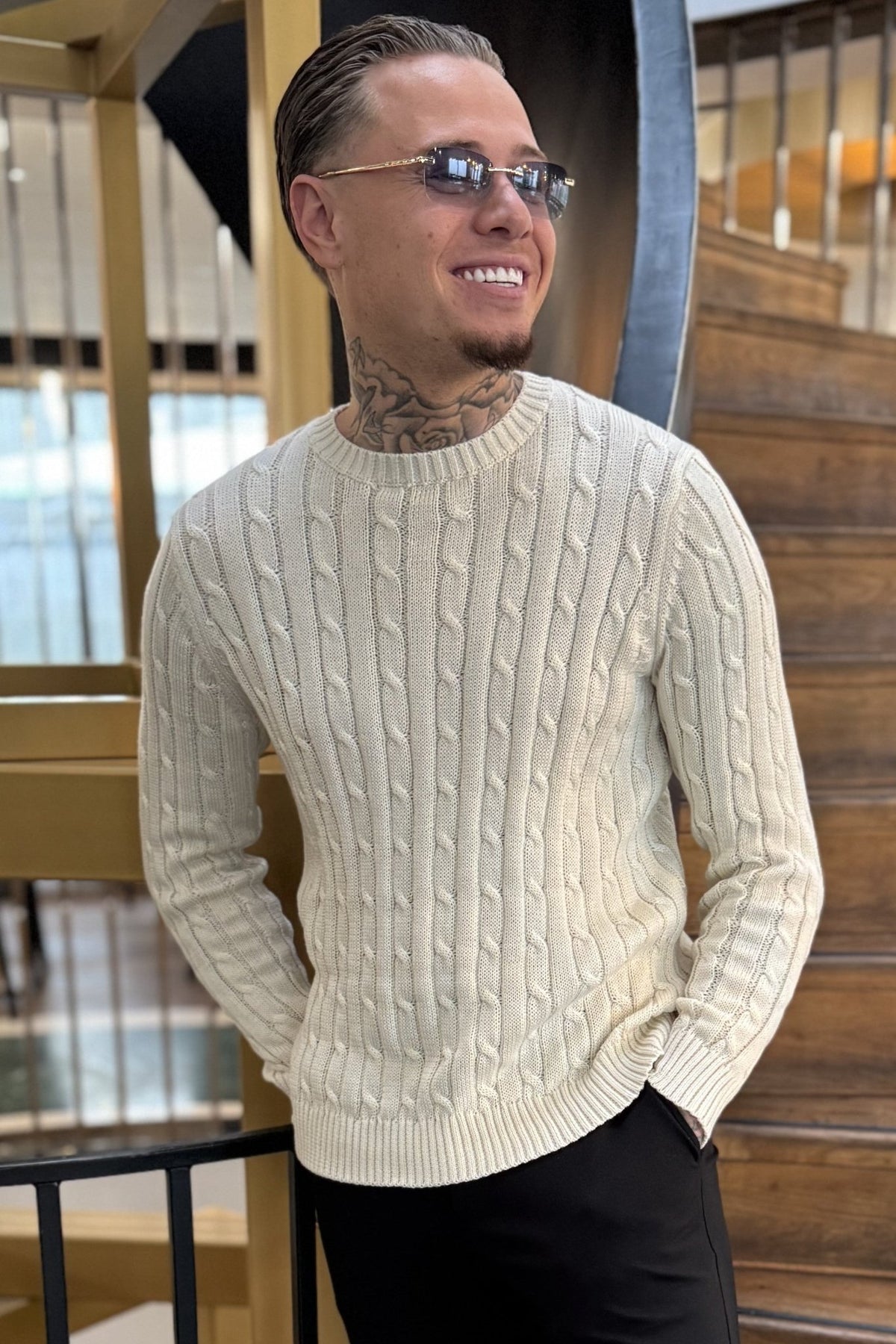 THE CABLE CREWNECK SWEATER - Vibes Fashion