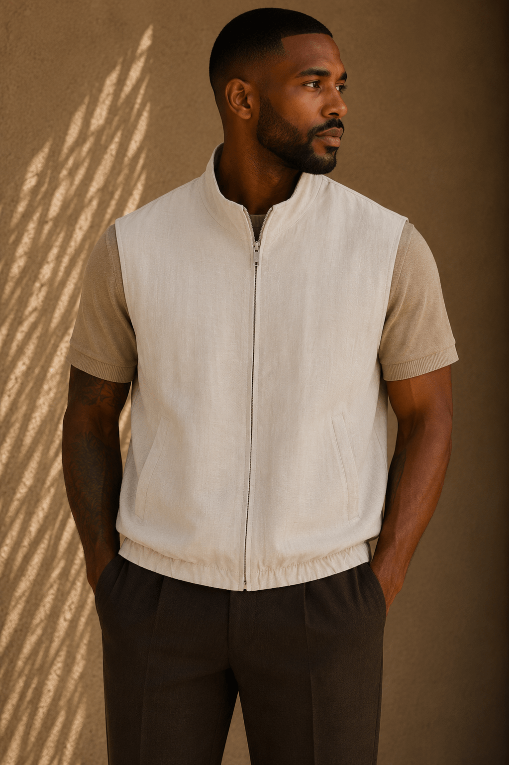 THE LINNEN DUBBELZIJDIG GILET - Vibes Fashion