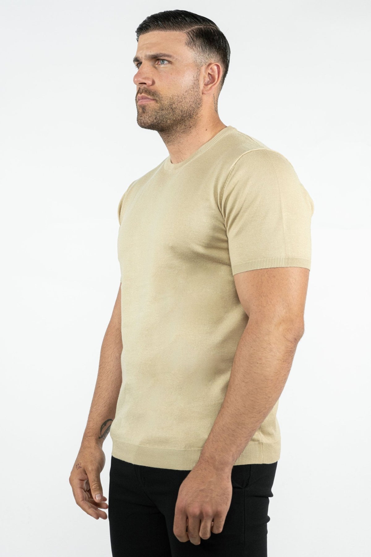 THE LUCA - KNITTED SLIM FIT T-SHIRT - Vibes Fashion