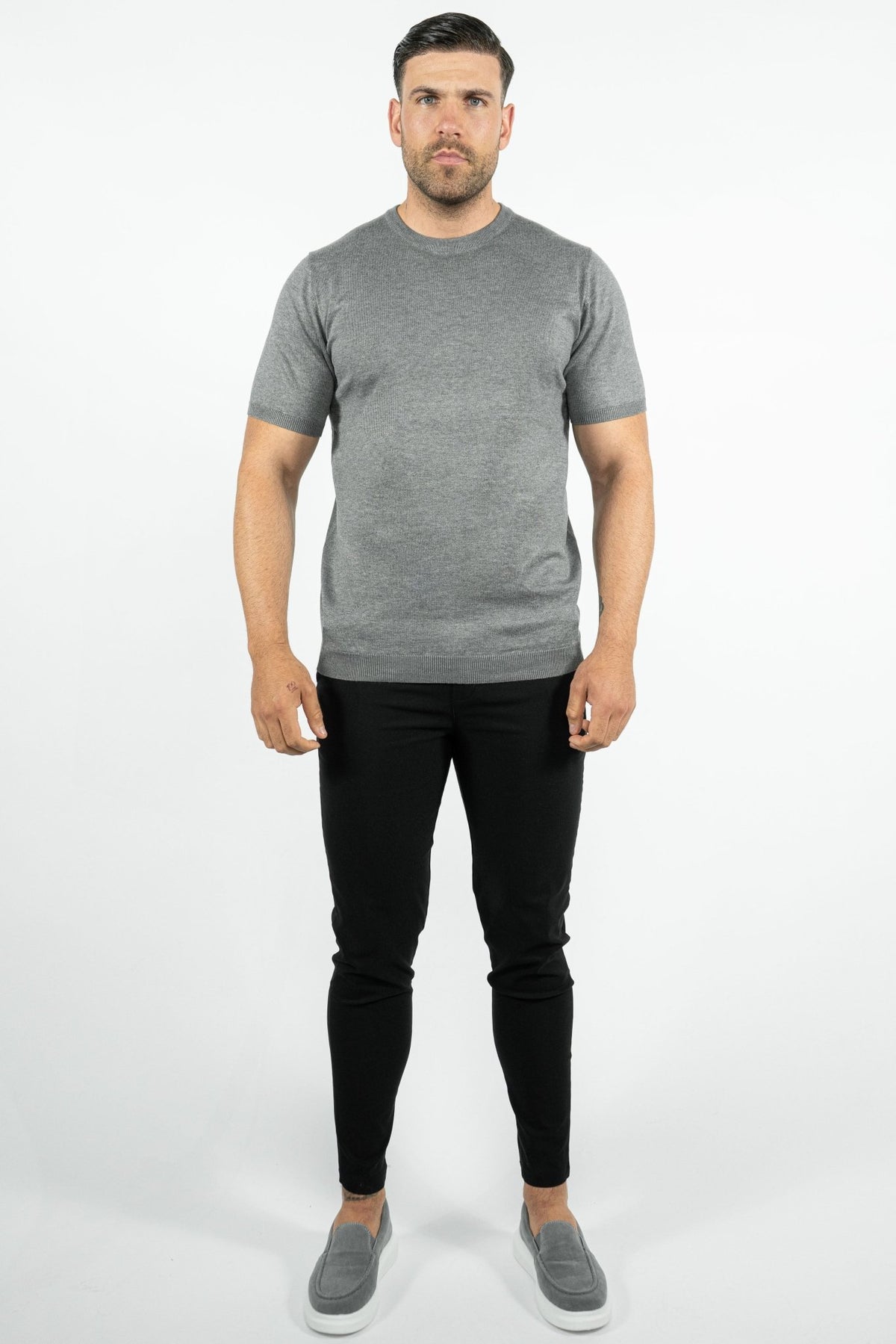 THE LUCA - KNITTED SLIM FIT T-SHIRT - Vibes Fashion
