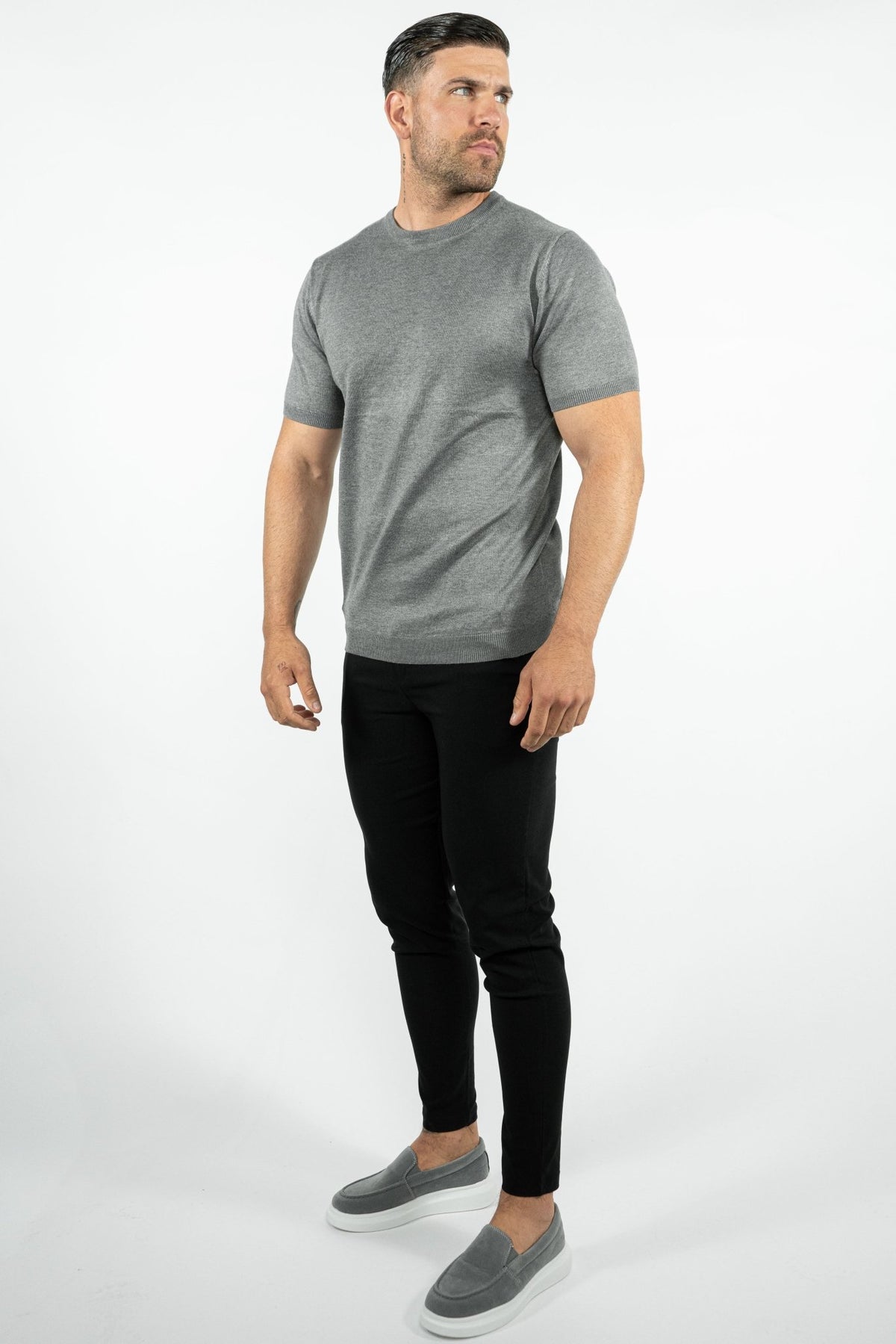 THE LUCA - KNITTED SLIM FIT T-SHIRT - Vibes Fashion