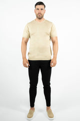 THE LUCA - KNITTED SLIM FIT T-SHIRT - Vibes Fashion