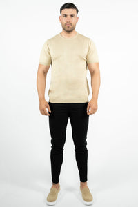 THE LUCA - KNITTED SLIM FIT T-SHIRT - Vibes Fashion
