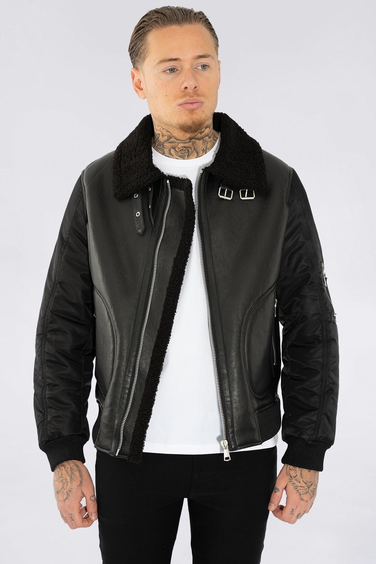 THE SABINI LEATHER BOMBER JACKET - Vibes Fashion
