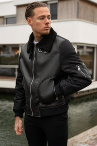 THE SABINI LEATHER BOMBER JACKET - Vibes Fashion