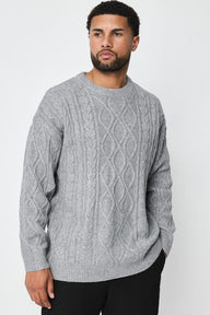 THE SACILE CABLE KNITTED CREWNECK SWEATER - Vibes Fashion