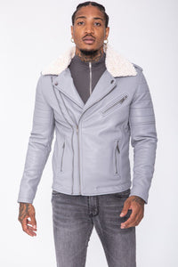 THE SAPPORO FUR COLLAR LEATHER JACKET - Vibes Fashion