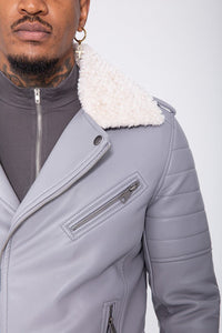 THE SAPPORO FUR COLLAR LEATHER JACKET - Vibes Fashion