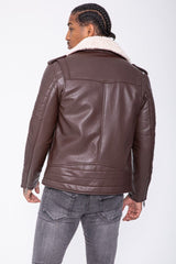 THE SAPPORO FUR COLLAR LEATHER JACKET - Vibes Fashion