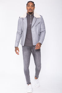 THE SAPPORO FUR COLLAR LEATHER JACKET - Vibes Fashion