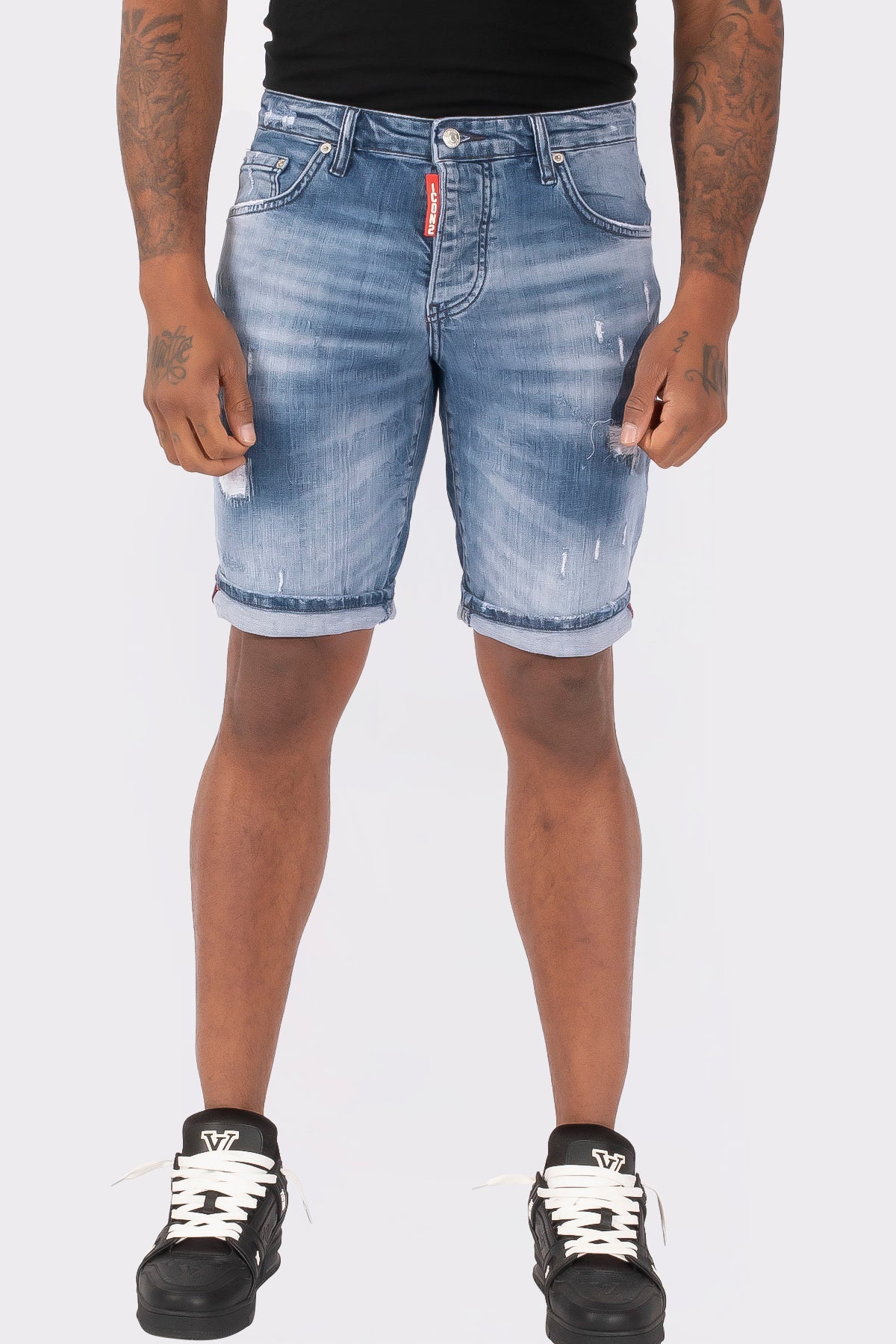 THE SLIMFIT STRETCH SHORT JEANS - Vibes Fashion