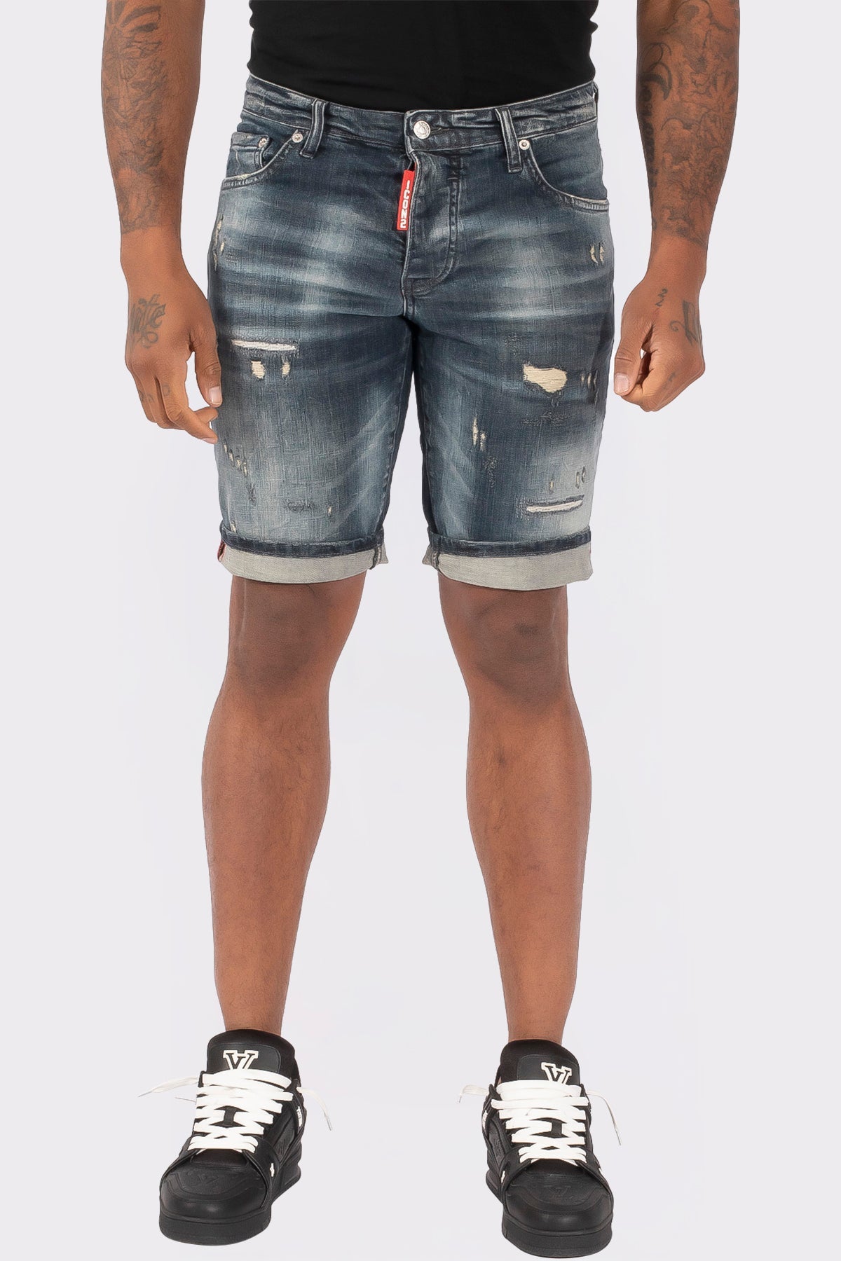 THE SLIMFIT STRETCH SHORT JEANS - Vibes Fashion