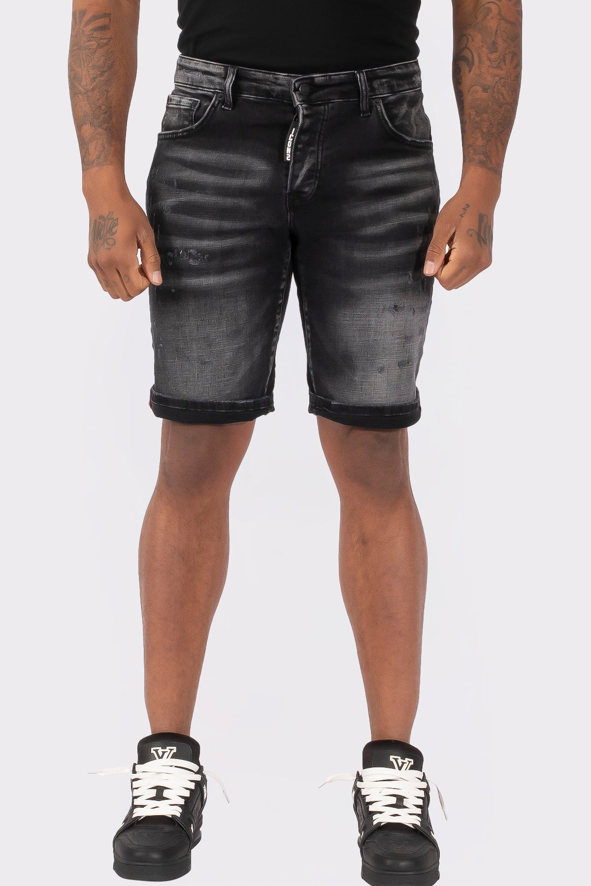 THE SLIMFIT STRETCH SHORT JEANS - Vibes Fashion