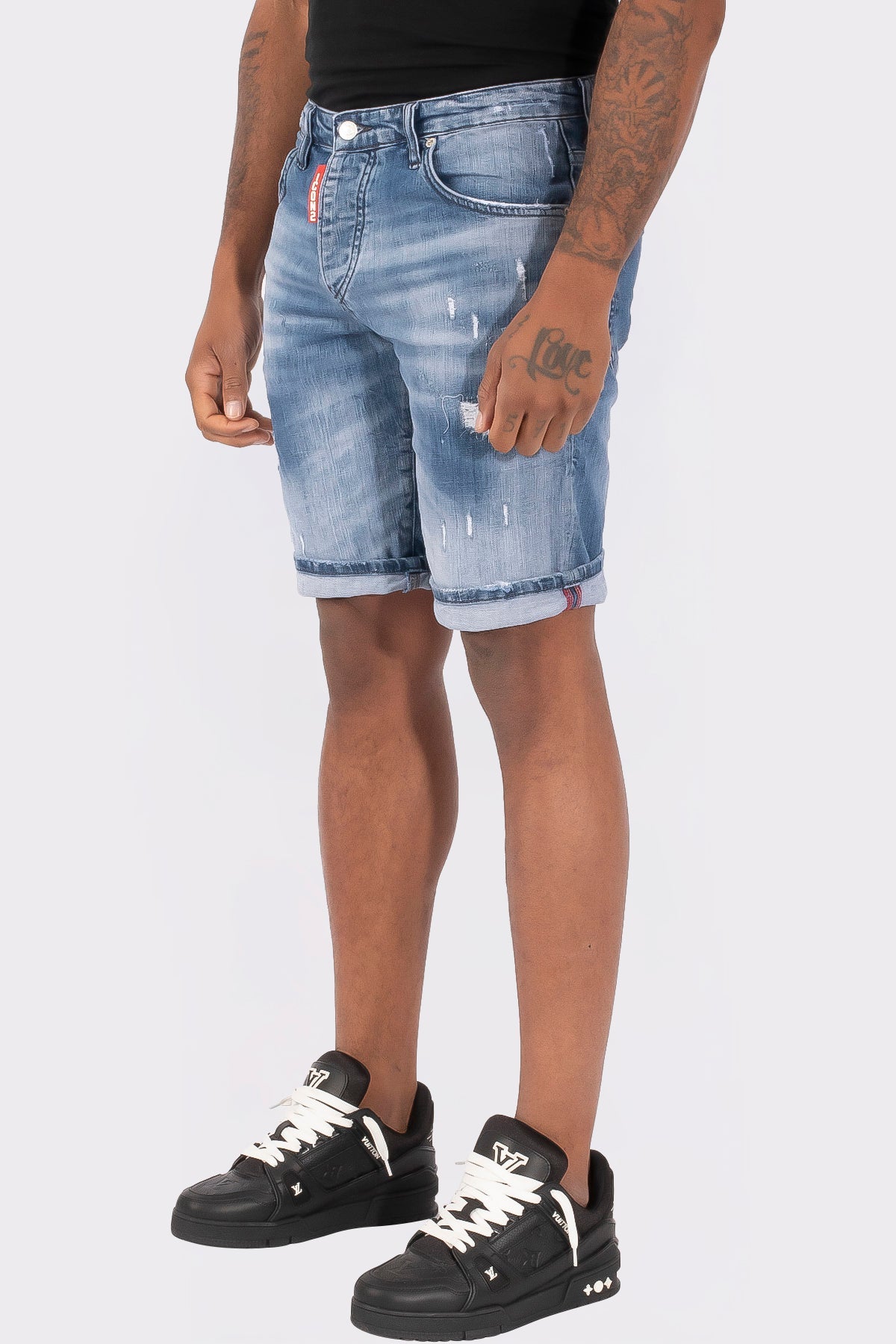 THE SLIMFIT STRETCH SHORT JEANS - Vibes Fashion