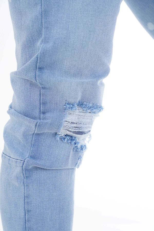 Flared Zipped jeans heren 'Morgana' met witte vlekken en ritssluiting