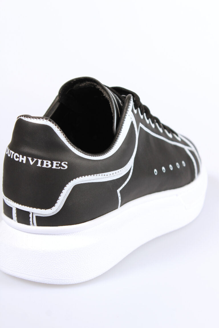 'Dutchvibes' Sneakers voor Heren - Striped met Zachte Witte Zool - Herenkleding Vibes Fashion (6850676654163)