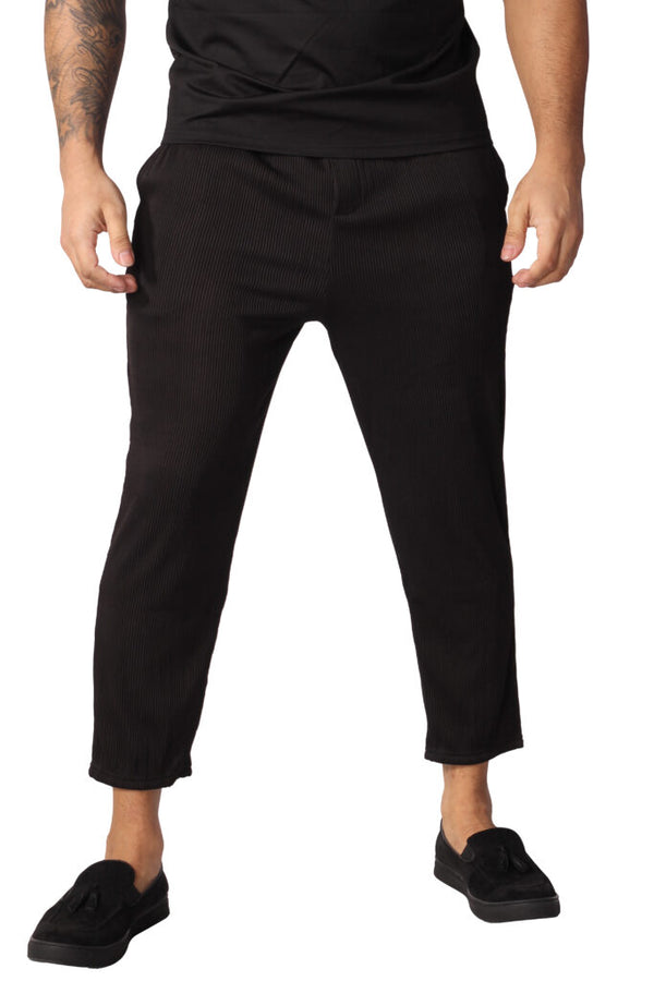Pantalon heren 'Alameda' zwarte enkelbroek elastisch en stretch - Herenkleding Vibes Fashion