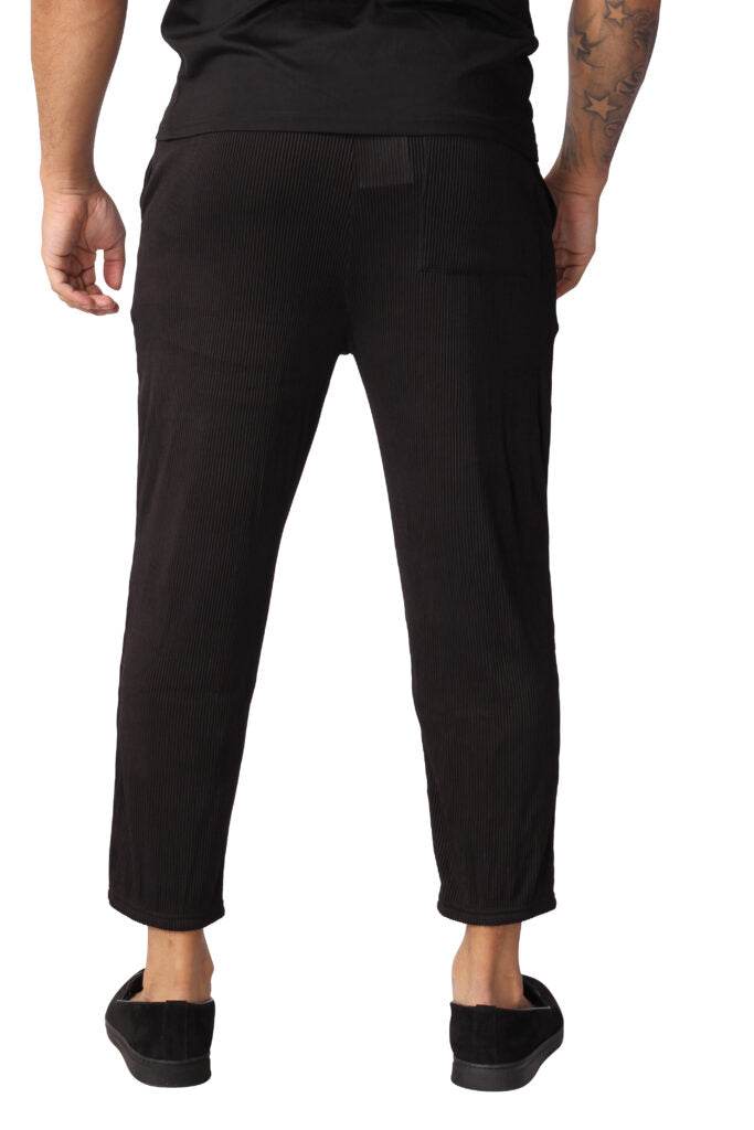 Pantalon heren 'Alameda' zwarte enkelbroek elastisch en stretch - Herenkleding Vibes Fashion