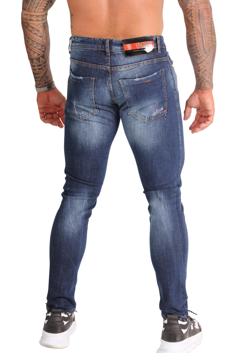 Herenjeans - Slimfit Jeans met Emblemen - Herenkleding Vibes Fashion
